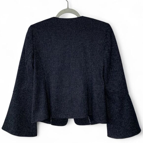 Anthropologie Cartonnier Pinstripe Flare Sleeve Blazer Size 4 - Picture 3 of 5